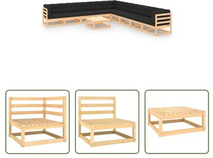 Pallet loungeset - Grenenhout - 70 x 70 x 67 cm - Antraciet Grijs