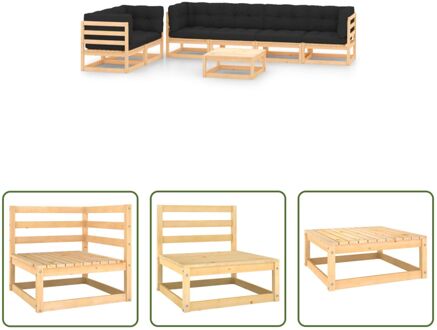 Pallet Loungeset - Grenenhout - Antraciet - 70x70x67 cm - Modulair Grijs