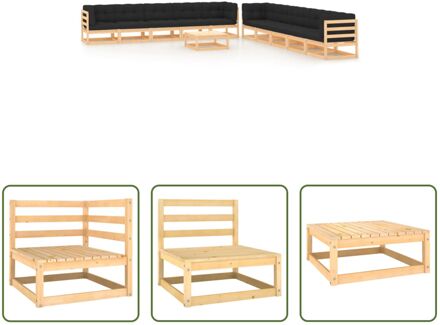 Pallet Loungeset - Grenenhout - Antraciet - 70x70x67 cm - Montage Vereist Grijs