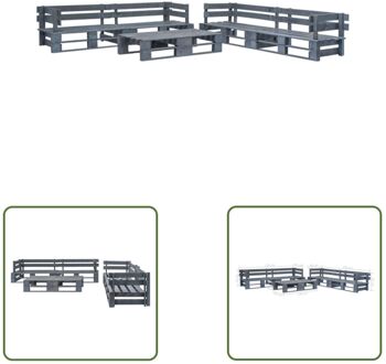 Pallet loungeset - grijs - 220 x 66 x 55 cm - geïmpregneerd grenenhout