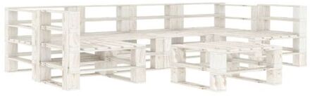 Pallet Loungeset - Hoogwaardig grenenhout - 70x67.5x60.8cm - Wit