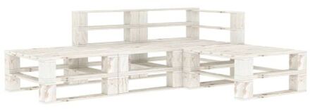 Pallet loungeset - Hoogwaardig grenenhout - Wit - 70 x 67.5 x 60.8 cm - Duurzaam en weerbestendig