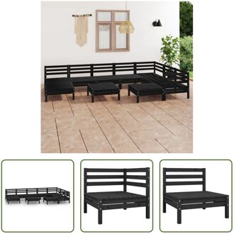 Pallet Loungeset - Hout - 63.5 x 63.5 cm - Zwart