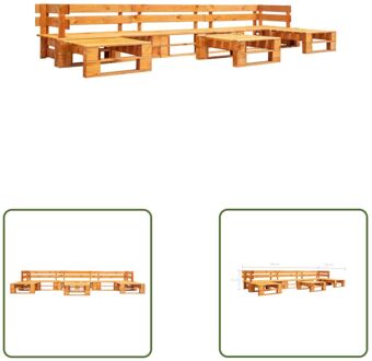 Pallet Loungeset - Houten - 330 x 126 x 55 cm - Honingbruin