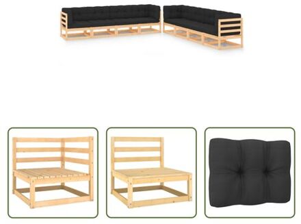 Pallet Loungeset - Houten Tuinset - 70 x 70 x 67 cm - Massief Grenenhout Grijs