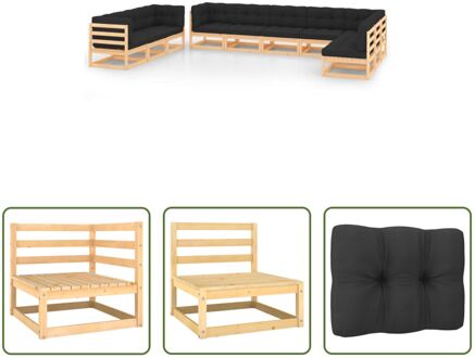 Pallet Loungeset - Tuinmeubelen - 70 x 70 x 67 cm - Antraciet Grijs