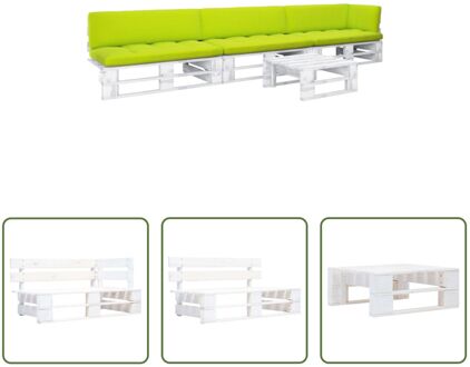 Pallet loungeset - Tuinmeubelset - 110 x 65 x 55 cm - grenenhout Wit