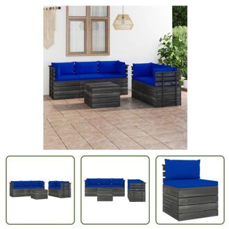 Pallet Loungeset - Tuinmeubelset - 60 x 65 x 71.5 cm - Massief grenenhout Blauw