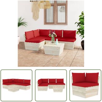 Pallet Tuinset 5-delig - 60x60x65cm - Rood