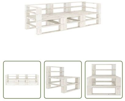 Palletbank Tuinmeubelen - 200x67.5x60.8cm - Grenenhout - Wit