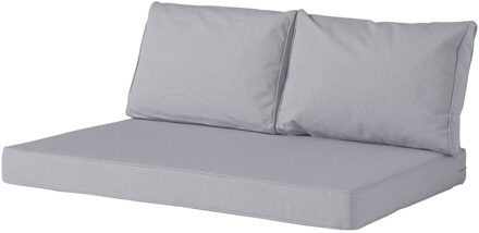 Palletkussen premium zit en rug carré (120x80cm)   Manchester light grey (waterafstotend)