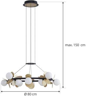 Pallo hanglamp, rond, 12-lamps, zwart/goud zwart, goud, wit