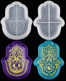 Palm Dish Plate Storage Tray Silicone Mold for DIY Resin Hand Of Fatima God'S Eye Crystal Epoxy Crafts Handmade Jewelry Tools