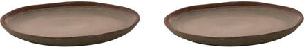 Palmer Bord David Mucky 28 cm Bruin Stoneware 2 stuks