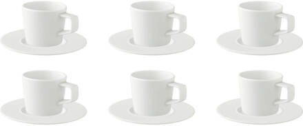 Palmer Cappuccinokop en schotel White Delight 18 cl Wit 6 stuk(s)