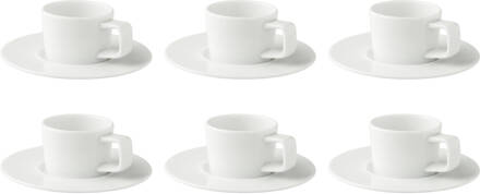 Palmer Espressokop en schotel White Delight 7 cl - 13 cm Wit 6 stuk(s)