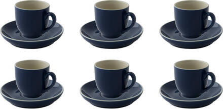 Palmer Koffiekop en schotel Colors 14 cl 12 cm Blauw 6 stuk(s)