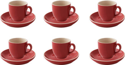 Palmer Koffiekop en schotel Colors 14 cl 12 cm Rood 6 stuk(s)