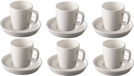 Palmer Koffiekop en schotel Da Vinci 16 cl 11 cm Offwhite 6 stuk(s) Crème