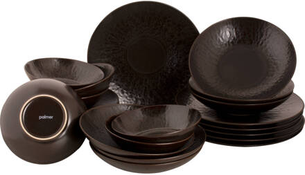 Palmer Serviesset Ruston Stoneware 6-persoons 24-delig Bruin