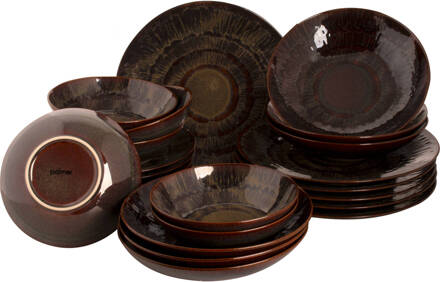 Palmer Serviesset Victory Stoneware 6-persoons 24-delig Bruin