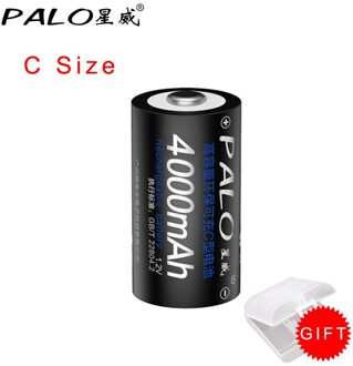Palo 1.2V C Size Oplaadbare Batterij 4000Mah 1.2V Nimh Batterij Oplaadbare Voor Radio 1stk accu