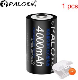 Palo 1-8 Stuks C Size Oplaadbare Batterij Type C Batterij 1.2V Ni-Mh Hoge Capaciteit Oplaadbare Batterij 4000mah 1stk accu