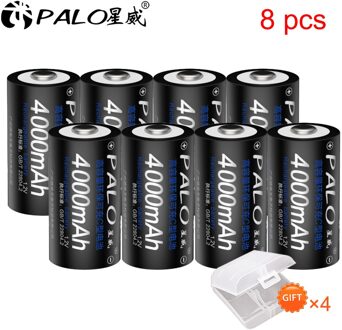 Palo 1-8 Stuks C Size Oplaadbare Batterij Type C Batterij 1.2V Ni-Mh Hoge Capaciteit Oplaadbare Batterij 4000mah 8stk accu