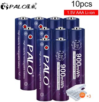 Palo 100% Originele 1.5V Aaa Li Ion Oplaadbare Batterij 900mWh Li Ion Lithium Aaa Batterij Oplaadbare 1.5V Constante spanning 10stk AAA