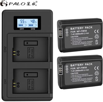 Palo 8 Stuks 2000 Mah NP-FW50 Np FW50 NPFW50 Batterij Oplaadbare Voor Sony Alpha A6500 A6300 A7 7R A7R A7RII a7II NEX-3 NEX-3N NEX-5 2 accu 1 lader