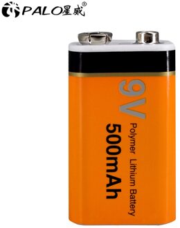 Palo 9V Oplaadbare Batterij 500Mah Lithium Oplaadbare Batterij 9V 6f22 Batterij Oplaadbare 1stk accu