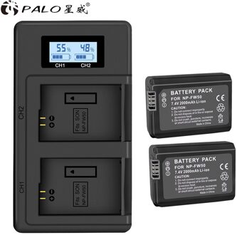 Palo NP-FW50 Np-fw50 Camera Batterij Li-Ion Voor Sony NEX-7 NEX-5N NEX-F3 A37 NEX-5R NEX-6 NEX-3N ILCE-QX1 A6500 RX10III 2 accu 1 lader