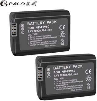 Palo NP-FW50 Np-fw50 Camera Batterij Li-Ion Voor Sony NEX-7 NEX-5N NEX-F3 A37 NEX-5R NEX-6 NEX-3N ILCE-QX1 A6500 RX10III 2stk batteries