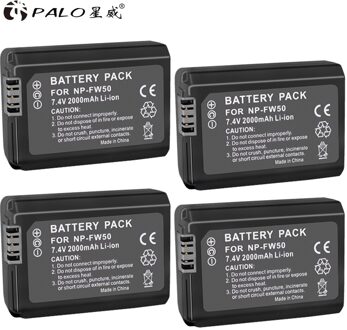 Palo NP-FW50 Np-fw50 Camera Batterij Li-Ion Voor Sony NEX-7 NEX-5N NEX-F3 A37 NEX-5R NEX-6 NEX-3N ILCE-QX1 A6500 RX10III 4stk batteries