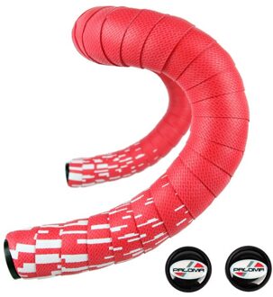 Paloma Road Fiets Bicolor Stuur Tape 3Mm Bike Pu Gebogen Bar Bandage Meteor Gradiënten Comfortabel En Ademend rood wit