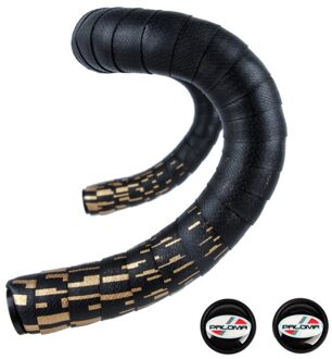 Paloma Road Fiets Bicolor Stuur Tape 3Mm Bike Pu Gebogen Bar Bandage Meteor Gradiënten Comfortabel En Ademend zwart goud