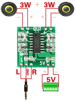 PAM8403 Audio 2x3W Mini Digital Power Amplifier Board for Class D Stereo Audio Amplifier Module 5V Power