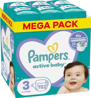 Pampers Active Baby Dry - Maat 3 - Megapack - 152 stuks - 6/10KG