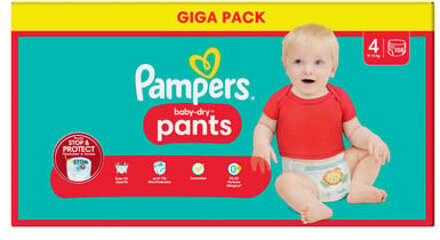 Pampers Baby-Dry Broekjes, maat 4 Maxi, 9-15kg, Giga Pack (1 x 108 Broekjes)