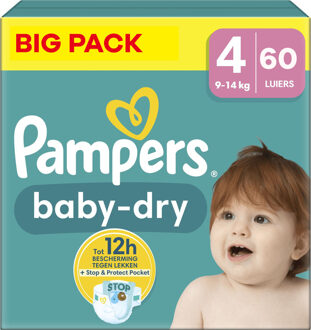Pampers Baby Dry - Maat 4 - Big Pack - 60 stuks - 9/14 KG
