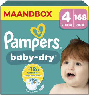 Pampers Baby Dry - Maat 4 - Maandbox - 168 stuks - 9/14 KG