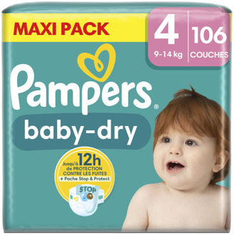 Pampers Baby Dry - Maat 4 - Mega Pack - 106 luiers - 9/14 KG