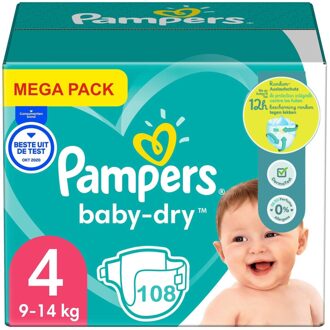 Pampers Baby Dry - Maat 4 - Mega Pack - 108 luiers - 9/14 KG