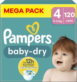 Pampers Baby Dry - Maat 4 - Mega Pack - 120 stuks - 9/14 KG