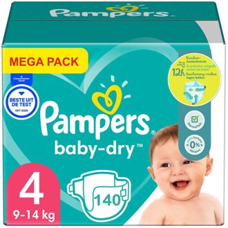 Pampers Baby Dry - Maat 4 - Mega Pack - 140 luiers - 9/14 KG