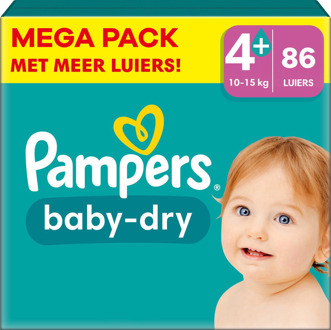 Pampers Baby Dry - Maat 4+ - Mega Pack - 86 stuks - 10/15 KG