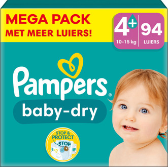 Pampers Baby Dry - Maat 4+ - Mega Pack - 94 stuks - 10/15 KG