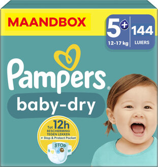Pampers Baby Dry - Maat 5+ - Maandbox - 144 stuks - 12/17 KG