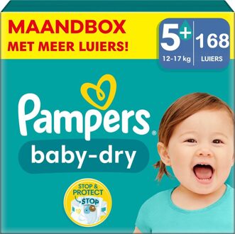 Pampers Baby Dry - Maat 5+ - Maandbox - 168 stuks - 12/17KG