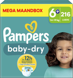 Pampers Baby Dry - Maat 6+ - Mega Maandbox - 216 luiers